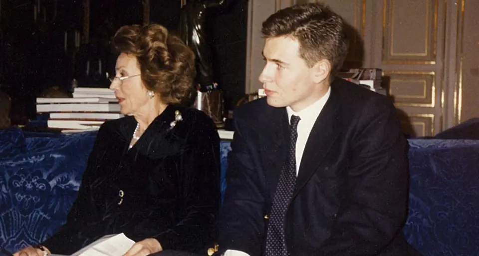 Aimée de Heeren and Ben Solms, a young student, in Regensburg, 1986