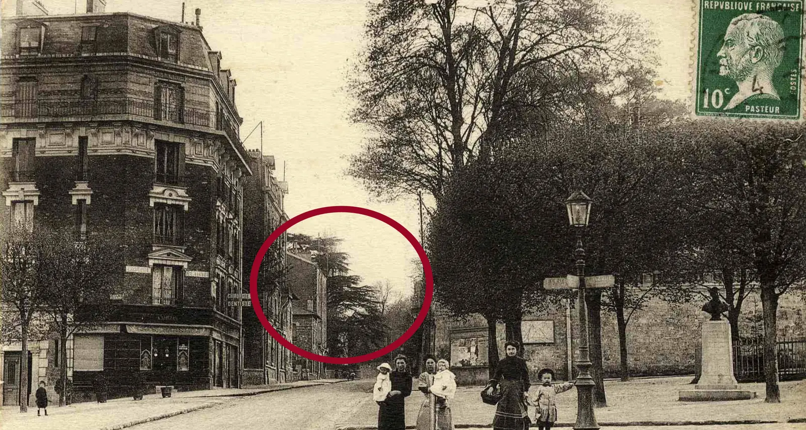 The Imperial Cedar of Meudon — view from place du Rabelais